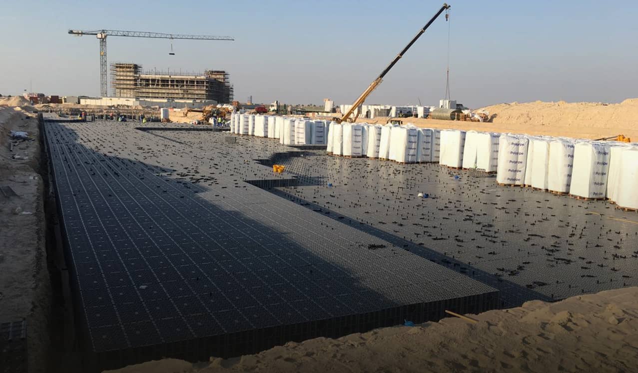 Drainage plant in construction.